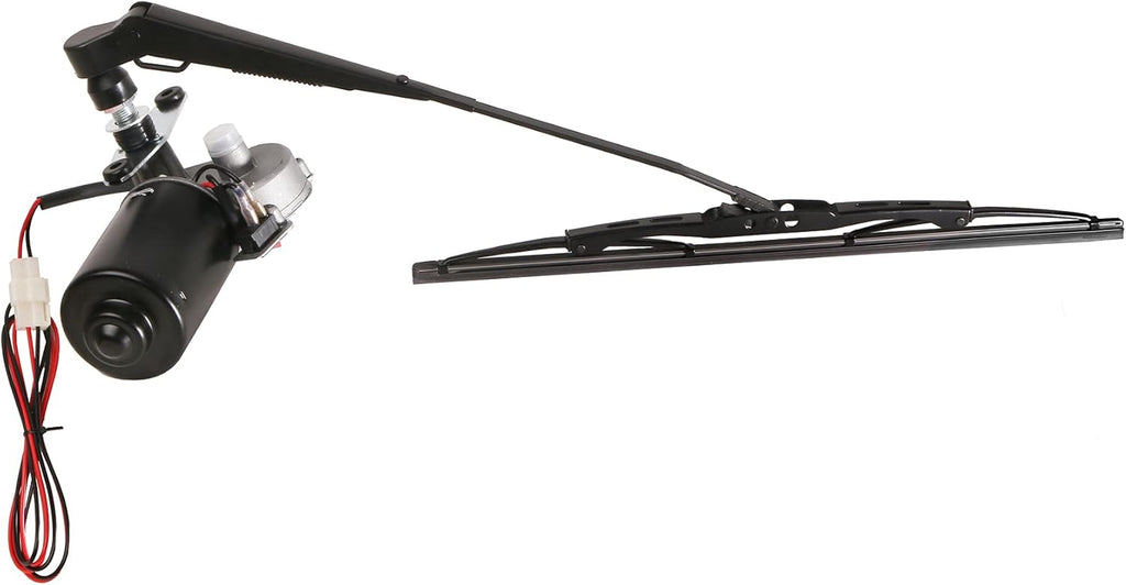 12V Universal Electric Windshield Wiper Motor Kit for UTV ATV Windshields, 110° Sweep, 17.7" Arm, 15.7" Blade Pack of 2 Q459
