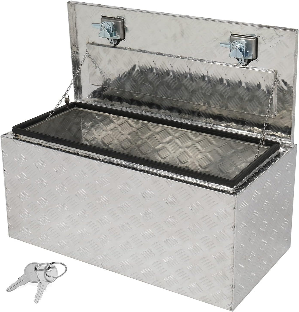 36 X 18 X 17 Inch Silver Aluminum Truck Bed Tool Box with Lock Latch V60524