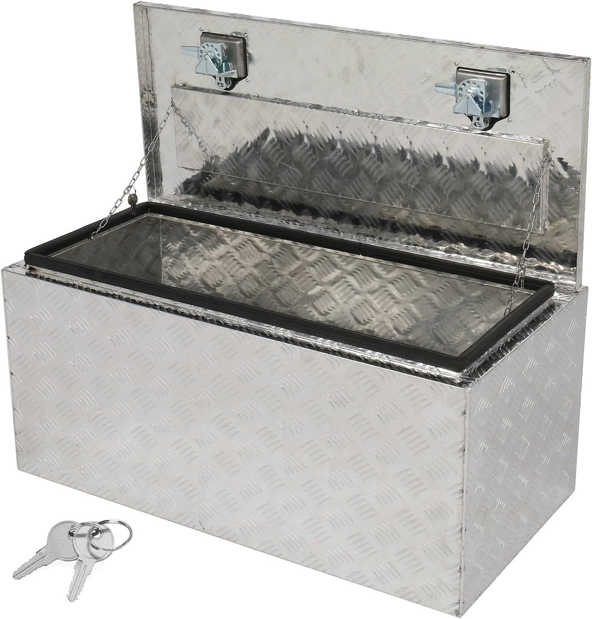 36 X 18 X 17 Inch Silver Aluminum Truck Bed Tool Box with Lock Latch V60524